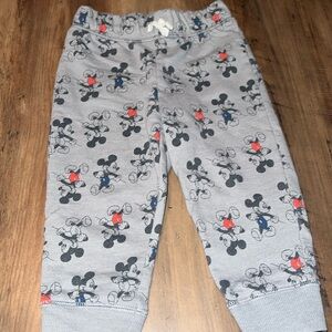 Disney jumping beans Gray Mickey Mouse cotton pants with Red & Blue Accents 18m